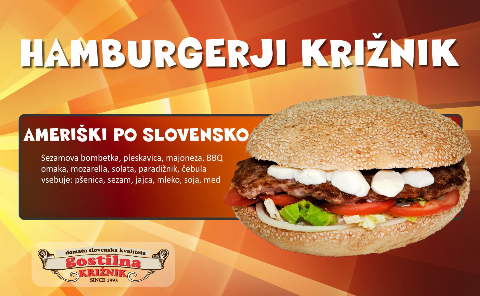 Ameriški hamburger po slovensko